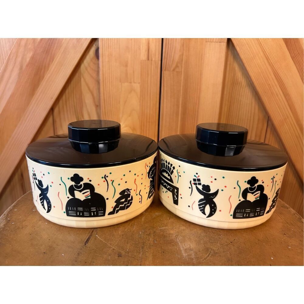 Vintage Tupperware Black Americana Memorabilia African Reggae bowls celebrate (8